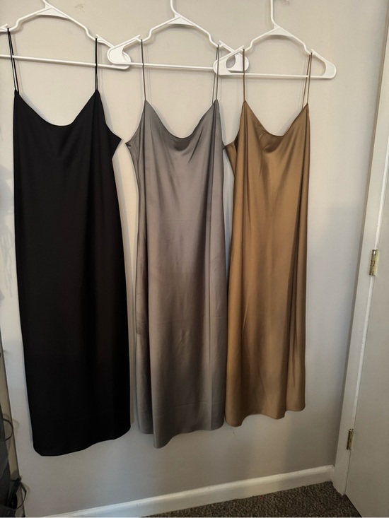 J. Crew Dresses & Skirts - J. Crew Satin Slip Midi Dress in Black, Gray, and Gold